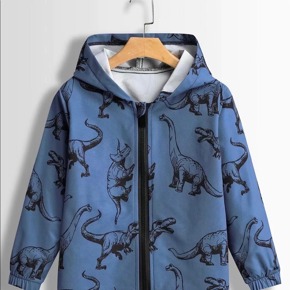 Boys Dino hooded zipper jacket